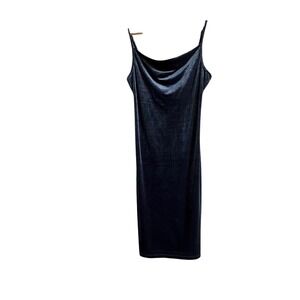 NWT Nordstrom Love X Design Velvet Cami Dress SZ XL Bodycon Cocktail Blue Velour